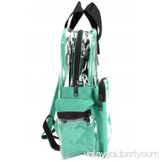 DALIX Small Clear Backpack Transparent PVC Security Security School Bag in Mint Green
